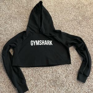 Black gymshark cropped hoodie